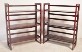 PAIR OF RETRO VINTAGE MID 20TH CENTURY TEAK FOLDING SHELVES