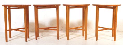 FOUR RETRO VINTAGE TEAK DROP LEAF FOLDING SIDE TABLES