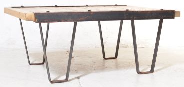 VINTAGE MID CENTURY PINE INDUSTRIAL COFFEE TABLE