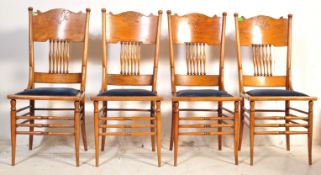 SET OF FOUR EARLY 20TH CENTURY AMERICAN ARTS AND CRAFTS DINING CHAIRS