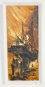BILL HAWKES - MID 20TH CENTURY MIXED MEDIA ON BOARD PAINTING