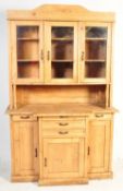 VICTORIAN 19TH CENTURY PINE GLAZED KITCHEN DRESSER