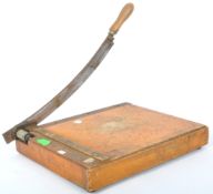 OAK WOOD PAPER GUILLOTINE CUTTER / CUTTING BOARD.