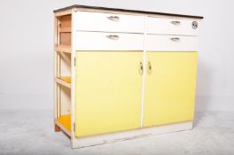 A RETRO 1950S PAINTED LAMINATE KITCHEN CABINET UNIT