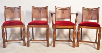 SET OF FOUR OAK 20TH CENTURY DINING CHAIRS
