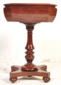 19TH CENTURY ROSEWOOD TEAPOY ON STAND