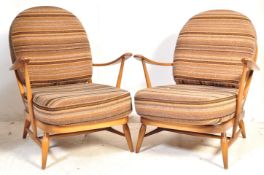 ERCOL - MID CENTURY WINDSOR PATTERN ARMCHAIRS