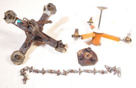 PAIR OF VINTAGE MEDIVAL STYLE WOODEN CHANDELIERS