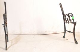 TWO PAIRS OF CAST METAL BENCH ENDS
