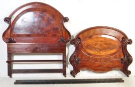 EARLY 20TH CENTURY BURR WALNUT HEAD BOARD & FOOT BOARD