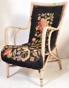 EARLY 20TH CENTURY RATTAN UPHOLSTERED CONSERVATORY CHAIR