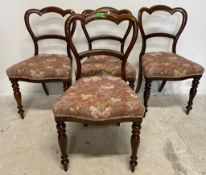 FOUR 19TH CENTURY MAHOGANY DINING CHAIRS