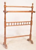 VICTORIAN 19TH CENTURY MAHOGANY THREE BAR TOWEL RAIL STAND