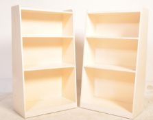 PAIR OF VINTAGE 20TH CENTURY PAINTED OPEN FACED SHELVES