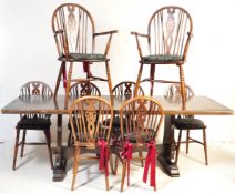 ERCOL OLD COLONIAL STYLE DINING TABLE AND CHAIRS