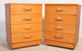 PAIR OF RETRO VINTAGE TEAK WOOD CHESTS OF DRAWERS
