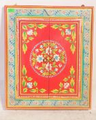 VINTAGE 20TH CENTURY INDIAN PAINTED TWIN DOOR MIRROR