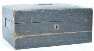 EARLY 20TH CENTURY LEATHER WRITING SLOPE