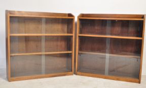 PAIR OF MID CENTURY OAK GLAZED BOOKCASES