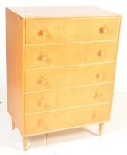 MEREDEW GOLDEN OAK TALL BOY CHEST OF DRAWERS