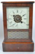 MID 19TH CENTURY USA MAHOGANY MANTEL CLOCK
