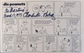 CHARLES M. SCHULZ (D.2000) - SNOOPY - AUTOGRAPHED COMIC STRIP