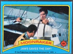 JAMES BOND - RICHARD KIEL (1939-2014) - SIGNED TRADING CARD - AFTAL