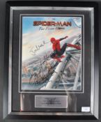 MARVEL SPIDER-MAN - FAR FROM HOME - CAST AUTOGRAPHED POSTER - AFTAL