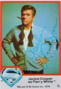 SUPERMAN - JACKIE COOPER (D.2011) - SIGNED TRADING CARD - AFTAL
