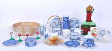 ASSORTMENT OF ASIAN CERAMICS & GLASS