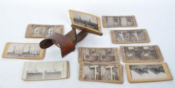 VICTORIAN STEREOSCOPE VIEWER WITH SLIDES