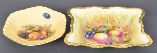 TWO MID 20TH CENTURY AYNSLEY FINE BONE CHINA CABINET PLATES