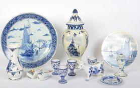 DELFT BLUE & WHITE CERAMIC ITEMS - 19TH CENTURY