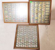 COLLECTION OF THREE FRAMED COLLECTIONS OF CIGARETTE CARDS