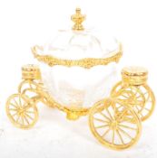 FRANKLIN MINT - VINTAGE GLASS & 24K GOLD PUMPKIN COACH