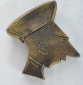 VINTAGE BRASS WWI STYLE VESTA CASE