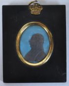 19TH CENTURY MEMORIAL CERAMIC SILHOUETTE PORTRAIT - GEORGE III