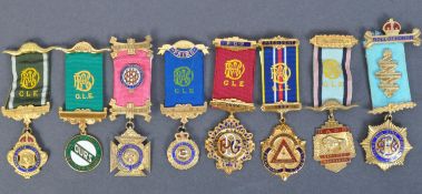 COLLECTION OF EIGHT SILVER AN OTHER ROAB MEDALS