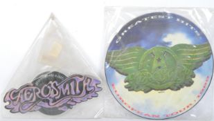 2 X AEROSMITH PICTURE DISCS VINYL RECORDS