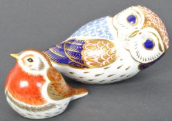 TWO VINTAGE ROYAL CROWN DERBY IMARI PATTERN PAPERWEIGHTS
