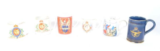 SIX VINTAGE 20TH CENTURY COMMEMORATIVE MUGS