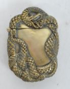 VINTAGE BRASS SNAKE VESTA CASE