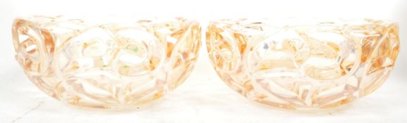 PAIR OF RETRO VINTAGE FINE GLASS CENTREPIECE BOWLS