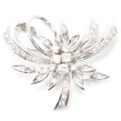 WHITE GOLD & DIAMOND FLORAL SPRAY BROOCH
