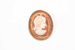 HALLMARKED 9CT GOLD CAMEO BROOCH