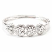 WHITE METAL & CZ BANGLE BRACELET