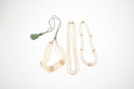 TWO CULTURED PEARL & ONE SIMULATED PEARL NECKLACES