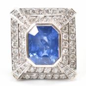 FRENCH ART DECO SAPPHIRE & DIAMOND RING