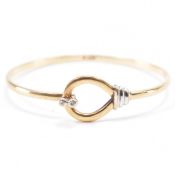 HALLMARKED 9CT GOLD & DIAMOND BANGLE BRACELET