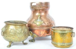 PAIR OF ARTS & CRAFTS PLANTERS & DUTCH PLANTER